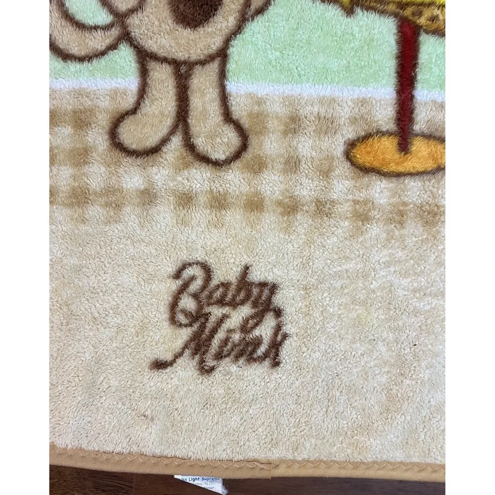 Vintage The World Baby Mink Blanket Puppy Dog Chiko Light Plush 43x31